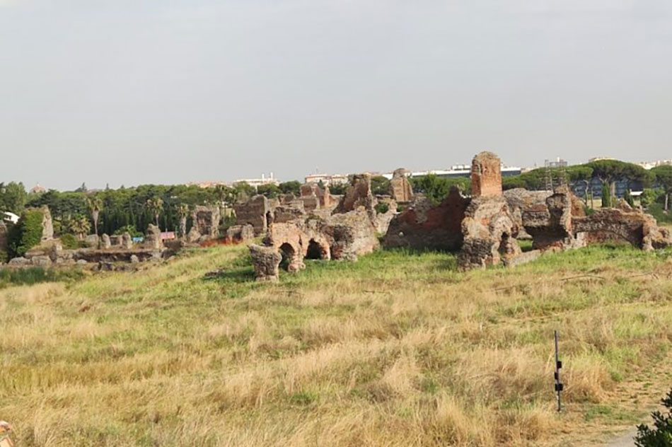 Veduta del sito archeologico della Villa di Sette Bassi a Roma